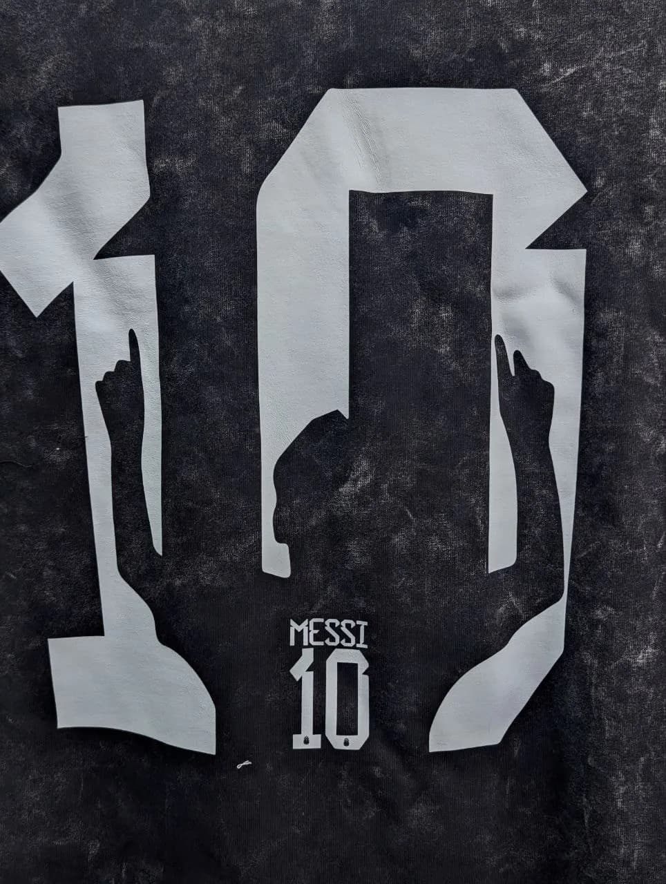 Messi-10 Acid Wash Special Edition Drop Shoulder T-Shirt