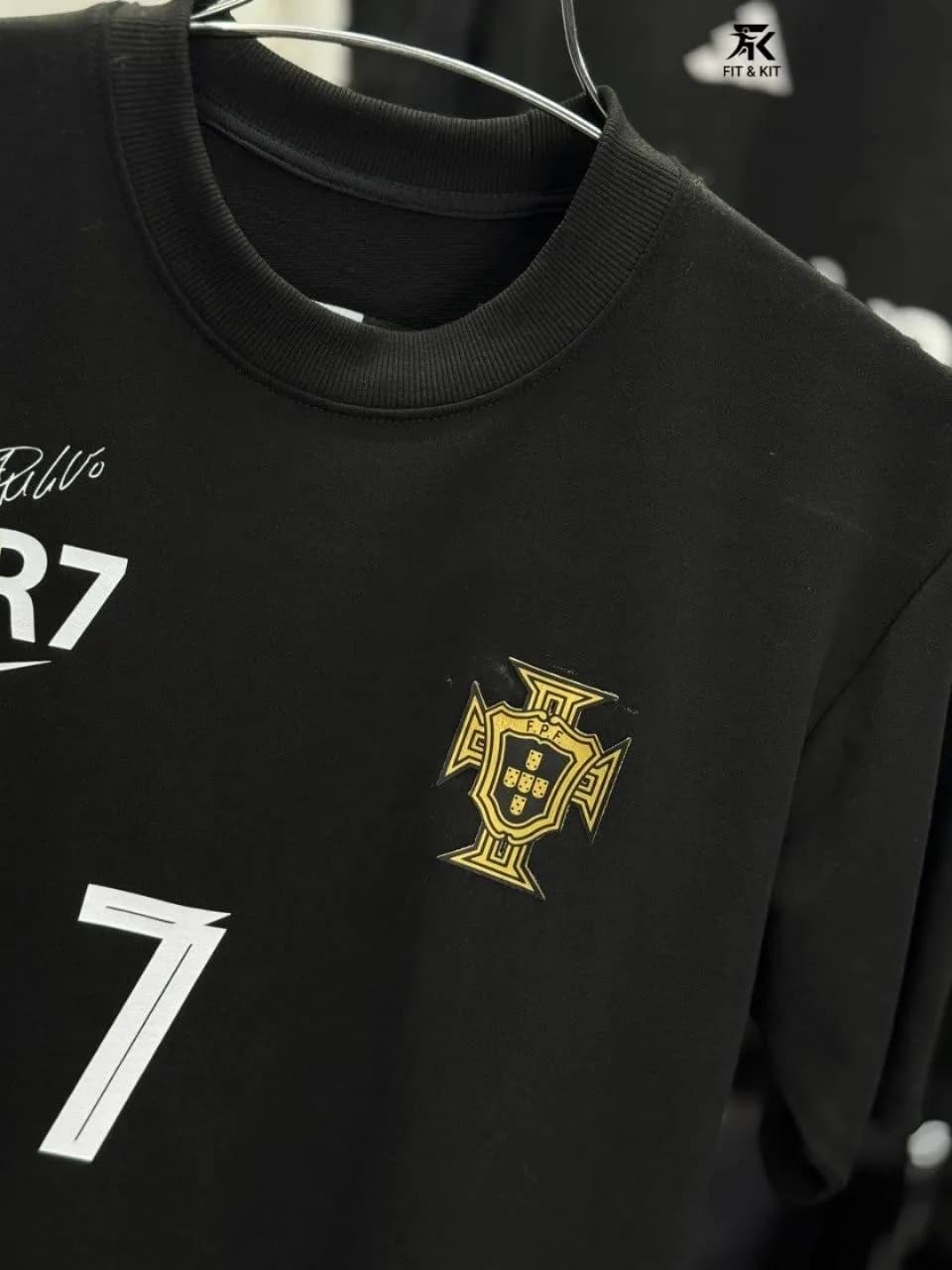 Ronaldo-7  Edition Drop Shoulder T-Shirt Black 