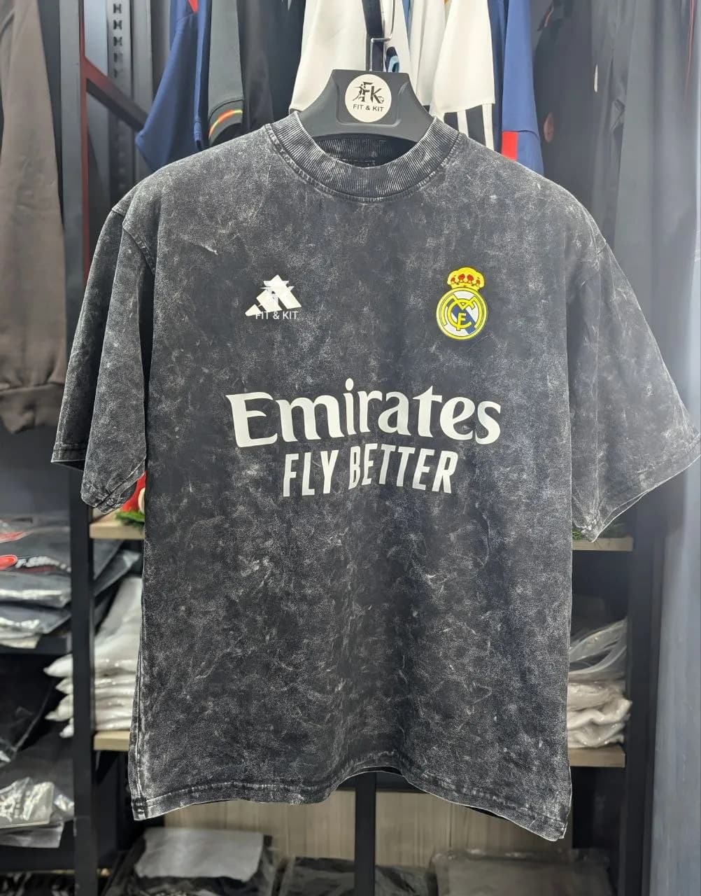 Real Madrid Home Acid Wash Special Edition Drop Shoulder T-Shirt
