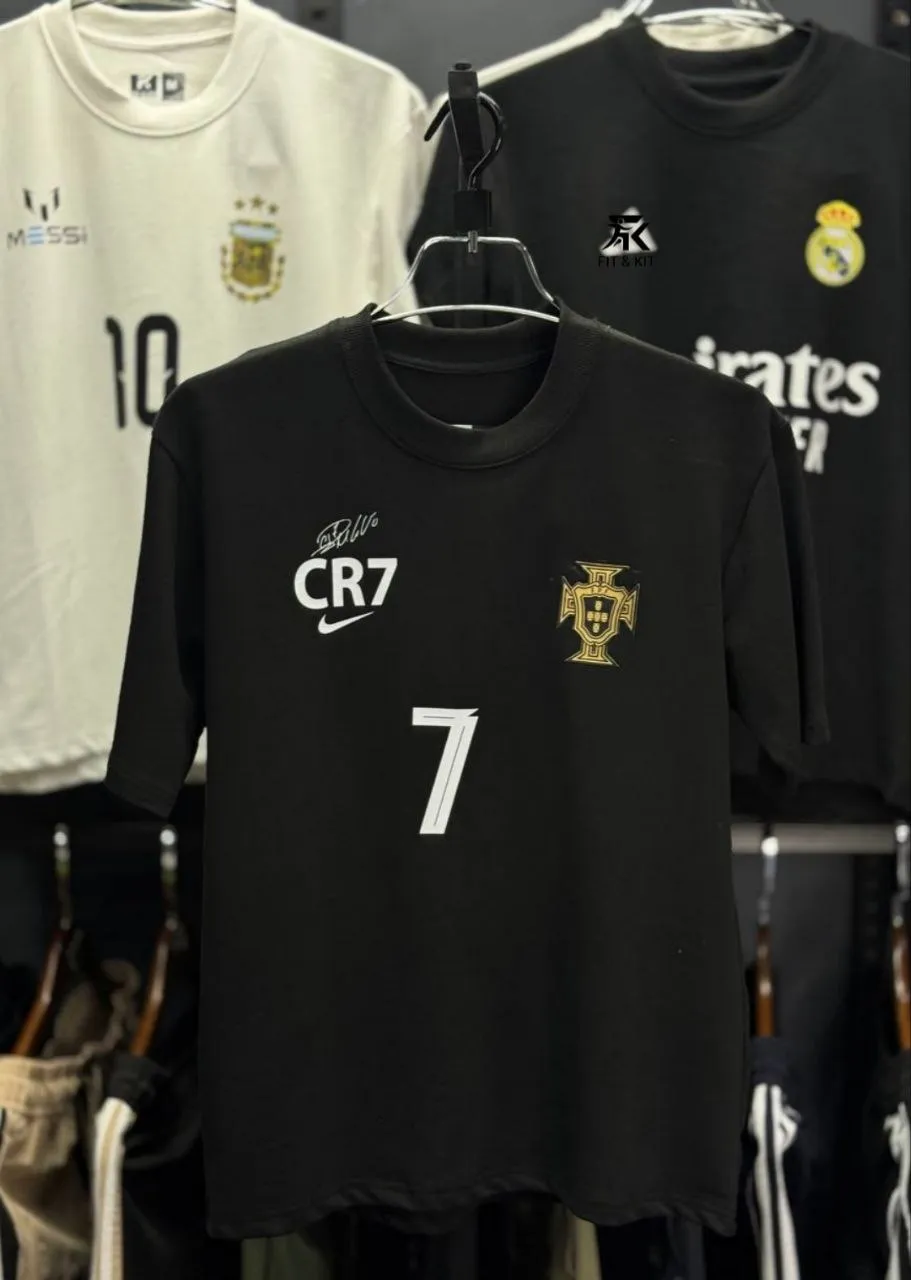 Ronaldo-7 Edition Drop Shoulder T-Shirt Black