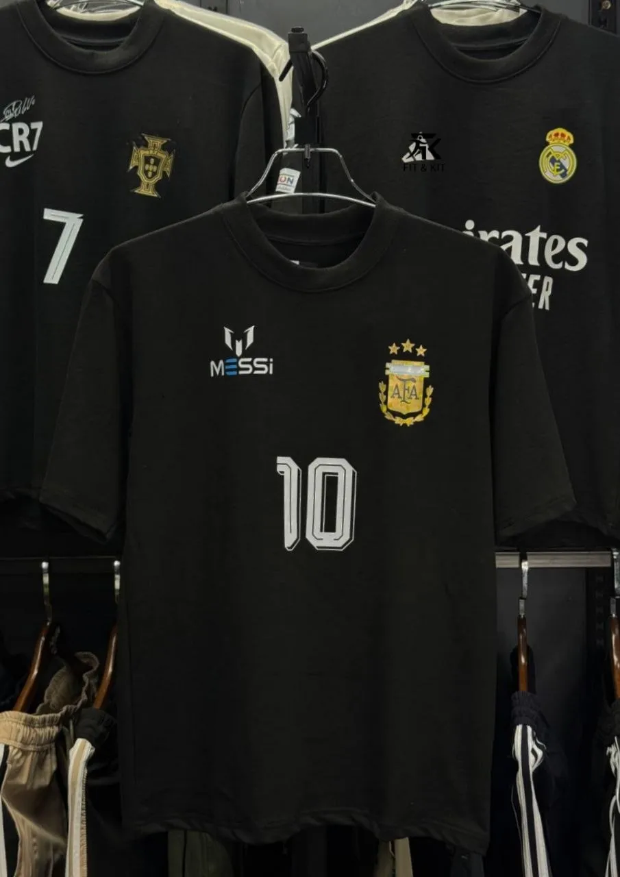Messi-10 Edition Drop Shoulder T-Shirt Black