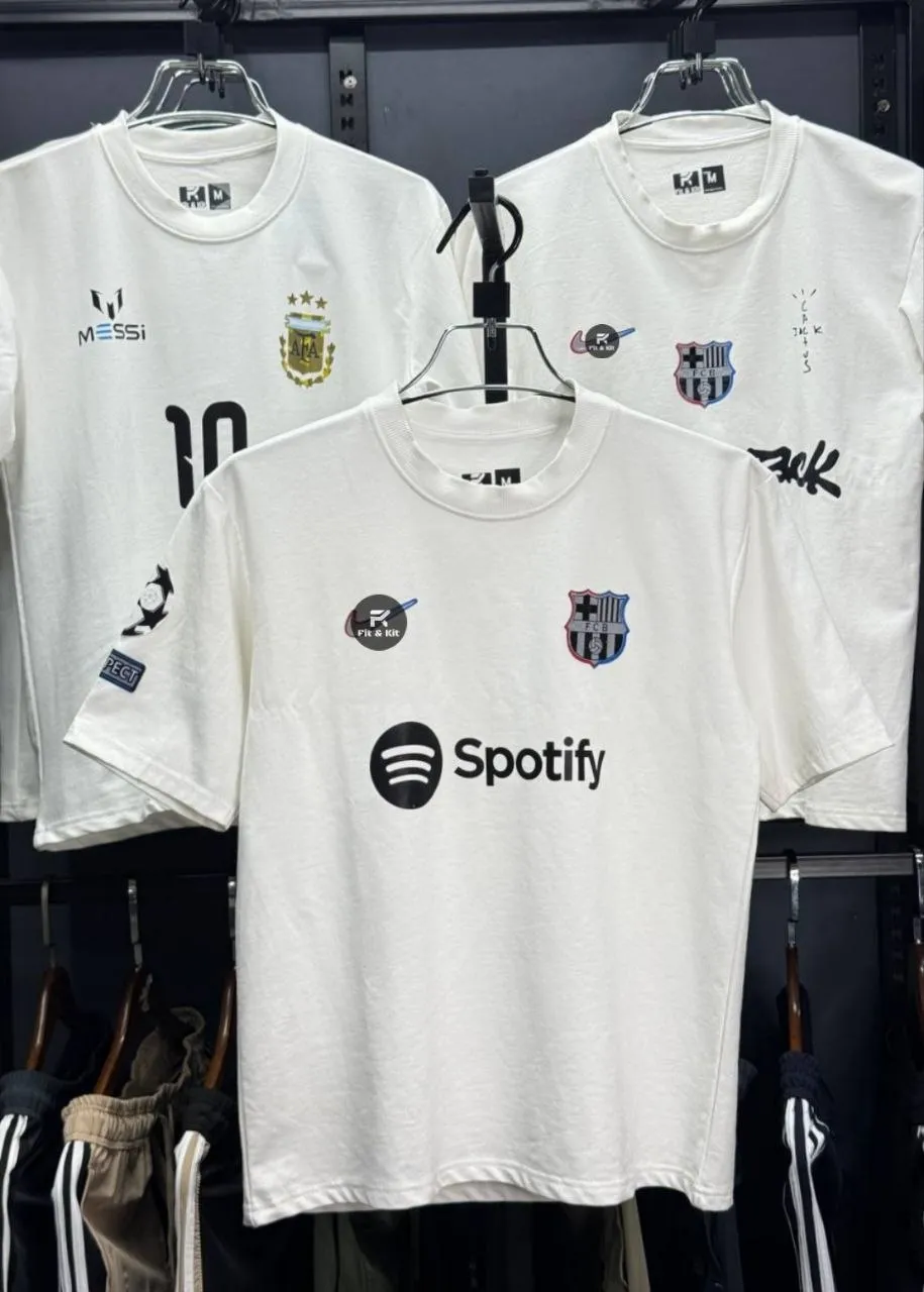 Barcelona White Edition Drop Shoulder T-Shirt